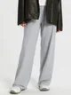 Luźne materiałowe spodnie z szerokimi nogawkami wykonane z szybkoschnącego materiału oraz bawełny. - szary