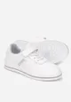 Białe Buty Sportowe z Imitacji Skóry Zapinane na Rzep Omari