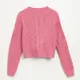 Krótki sweter o regularnym kroju różowy - Różowy