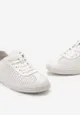 Białe Sneakersy ze Skóry z Perforacją i Sznurowaniem Briarta