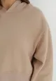 Beżowa Bluza Oversize z Kapturem Kolda