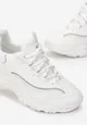 Białe Sneakersy Sznurowane na Grubej Podeszwie Brittney