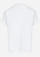 Biała Koszulka z Krótkim Rękawem i Nadrukowanym Napisem Evelon