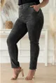 Szare elastyczne spodnie plus size z imitacji jeansu - Thira