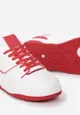 Czerwone Sznurowane Sneakersy na Płaskiej Podeszwie Mefin