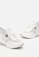 Białe Sneakersy na Koturnie z Elastycznym Paskiem Orjie
