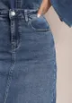 Niebieska Spódnica Maxi z Rozcięciem z Jeansu Vonuline