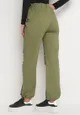Zielone Szerokie Spodnie ze Stoperami Dalfo