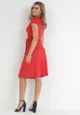 Czerwona Kopertowa Sukienka Midi Wiązana w Talii Mayella