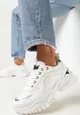 Białe Sneakersy na Grubej Podeszwie z Amortyzującą Wkładką Reagen
