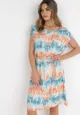 Niebiesko-Pomarańczowa Sukienka Sophyllis