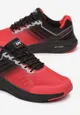 Czerwono-Czarne Sznurowane Buty Sportowe z Ozdobnymi Wstawkami Po Bokach Ninoite