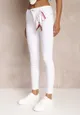 Białe Spodnie Skinny z Wysokim Stanem i Ozdobną Chustką Hyadia