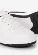 Biało-Czarne Sneakersy z Perforacją na Nosku i Wstawkami na Zapiętku Favisi