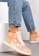 Biało-Pomarańczowe Sneakersy Maeramia