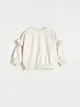 Bluza o prostym kroju, wykonana z ciepłej, bawełnianej dzianiny. - kremowy