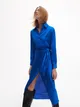 Satynowa sukienka midi - Niebieski