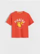 T-shirt o swobodnym kroju, wykonany z bawełnianej dzianiny. - czerwony