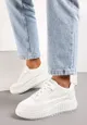 Białe Sznurowane Sneakersy na Platformie Dimakis