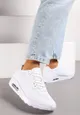 Białe Sznurowane Sneakersy na Air Podeszwie Azorilda