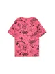 Różowy T-shirt oversize z nadrukiem