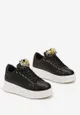 Czarne Sneakersy z Kolorowymi Kryształami na Platformie Dolapse