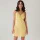 Sukienka mini na ramiączkach - Żółty