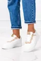 Białe sneakersy na platformie buty sportowe sznurowane casu 7-k2221d