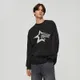 Luźny sweter z motywem gwiazdy czarny - Szary