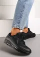 Czarne Sneakersy na Grubej Podeszwie z Poduszką Air Adnifra