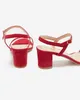 Sandały damskie na słupku w kolorze czerwonym Usopi- Obuwie - Czerwony