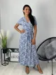Błękitna Sukienka Maxi w Kwiaty 8131-323-A