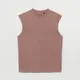 Luźna koszulka bez rękawów Basic różowa - Fioletowy
