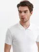 T-shirt polo męski z suwakiem przy dekolcie