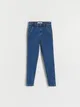 Jeansy typu skinny, wykonane z elastycznej, bawełnianej dzianiny. - granatowy