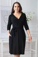 Czarna sukienka z kopertowym dekoltem - LUCINNE