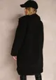 Czarny Płaszcz Oversize z Pluszowego Futerka Jillo