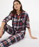 Eda Chemise De Pyjama Imprimé Tartan 100% Coton Biologique - Niebieski