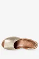 Złote sandały skórzane damskie błyszczące płaskie produkt polski casu 40166