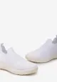 Białe Sneakersy ze Skarpetkową Cholewką i Ściągaczem Arnalli