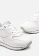 Białe Sneakersy na Grubej Podeszwie z Metaliczną Wstawką Piria