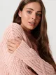 Sweter o grubym splocie - Różowy