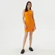 Sukienka mini na ramiączkach - Pomarańczowy