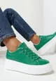 Zielone Sneakersy na Platformie Berdolina