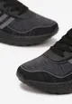 Czarno-Szare Sznurowane Buty Sportowe przed Kostkę Mayako