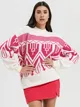Sweter ze wzorem - Różowy