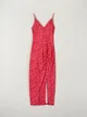 Sukienka midi z rozcięciem - Różowy