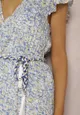 Biało-Niebieska Sukienka ze Sznurkiem Olathe