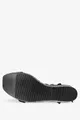 Czarne sandały skórzane espadryle na koturnie z kryształkami produkt polski casu 2490