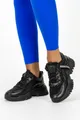Czarne sneakersy na platformie damskie buty sportowe sznurowane casu bl367p